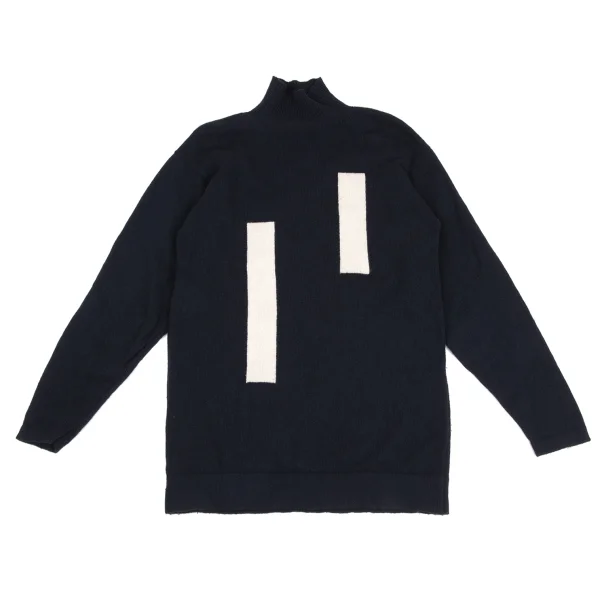 Y's for men Wool High-neck Knit Sweater Navy M-L K-173239_001