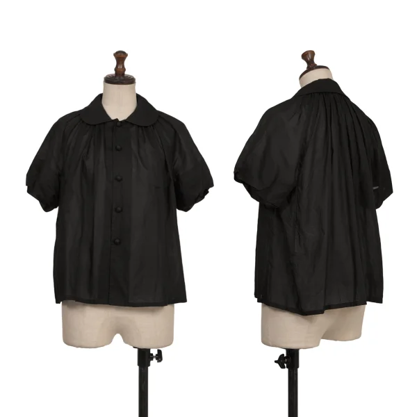 tricot COMME des GARCONS Cotton Covered Button Sheer Blouse Black S K-173251_001