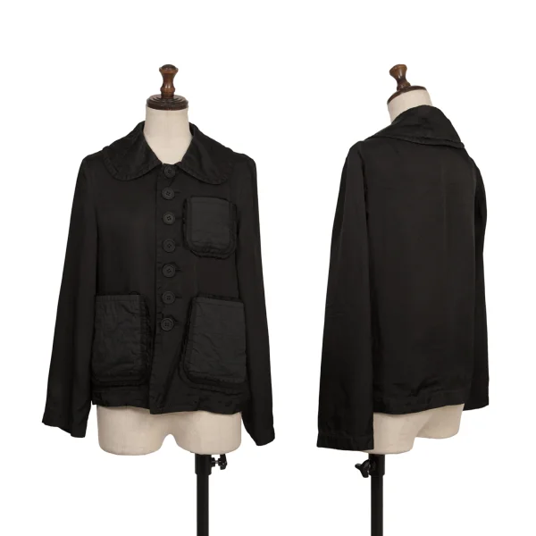 tricot COMME des GARCONS Dyed Cupra Frill Pocket Jacket Black S K-173253_001