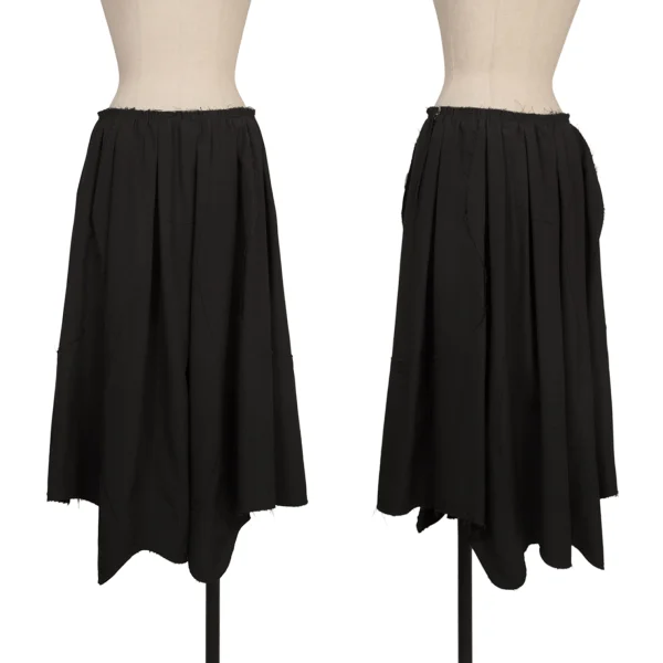 COMME des GARCONS Wool Curve Switching Skirt Black XS K-173254_001