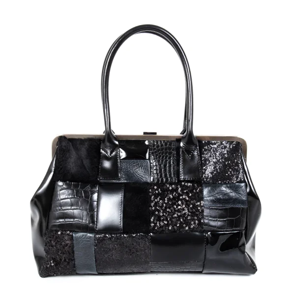JUNYA WATANABE COMME des GARCONS Patchwork Kiss Lock Bag K-173255_004