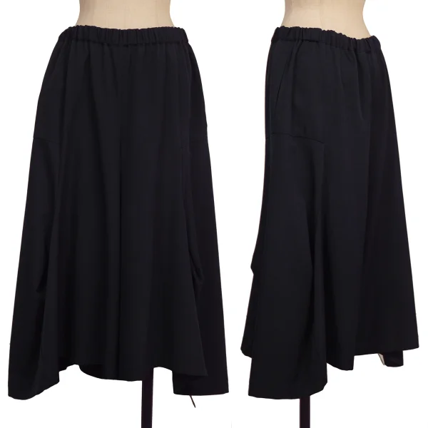 COMME des GARCONS Wool Gaba 3D Switching Wide Pants Navy M K-173257_001