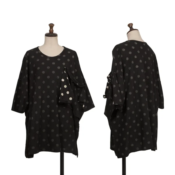 Y's Inside out Dot Pocket T Shirt Black 2 K-173259_001