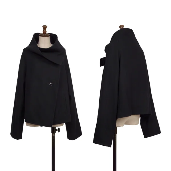Y's Wool Drape Neck Jacket Navy 2 K-173263_001