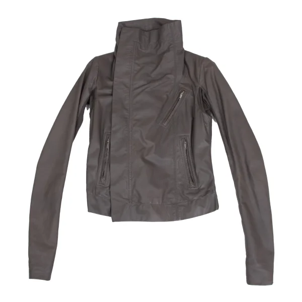 Rick Owens Leather High Neck Wrap Motorcycle Jacket K-173272_002