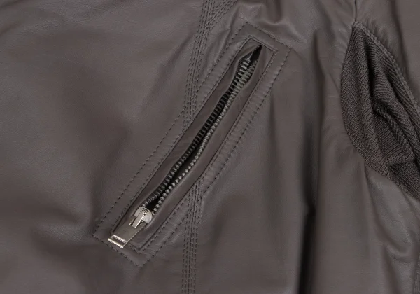 Rick Owens Leather High Neck Wrap Motorcycle Jacket K-173272_005