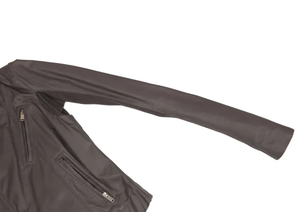 Rick Owens Leather High Neck Wrap Motorcycle Jacket K-173272_006