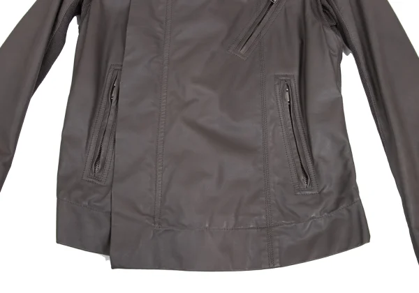 Rick Owens Leather High Neck Wrap Motorcycle Jacket K-173272_009
