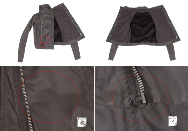 Rick Owens Leather High Neck Wrap Motorcycle Jacket K-173272_012