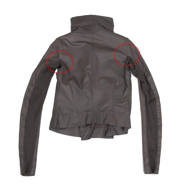 Rick Owens Leather High Neck Wrap Motorcycle Jacket K-173272_013