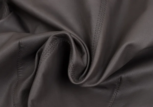 Rick Owens Leather High Neck Wrap Motorcycle Jacket K-173272_017