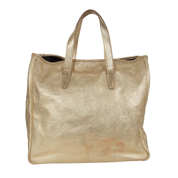 Yves Saint Laurent rive gauche Y Mail Metallic Leather Tote Bag K-173274_007