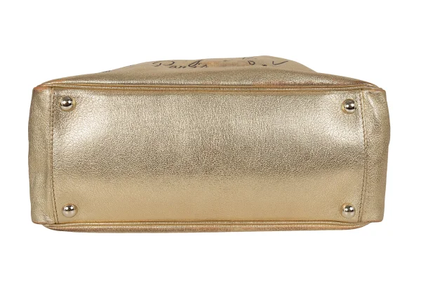 Yves Saint Laurent rive gauche Y Mail Metallic Leather Tote Bag K-173274_009