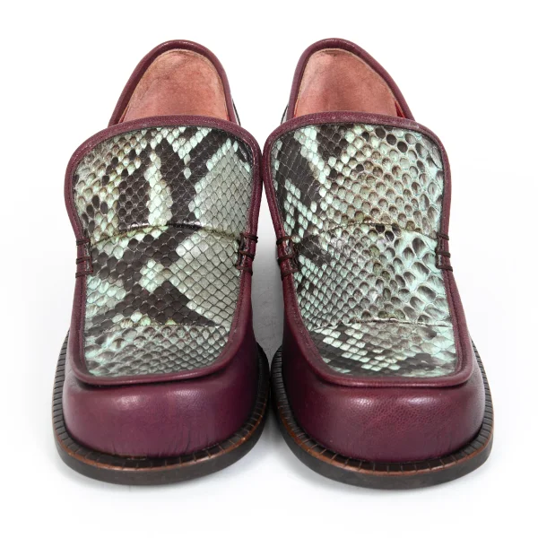 KENZO Python Leather Chunky Heel Shoes K-173278_002