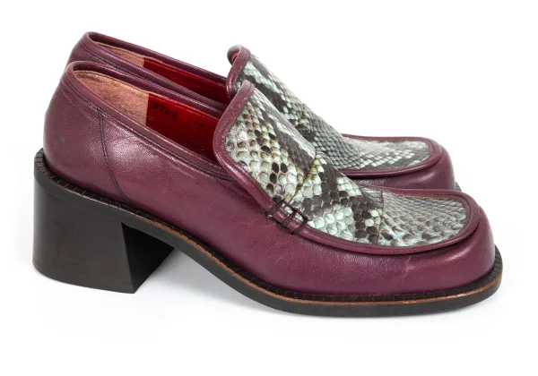KENZO Python Leather Chunky Heel Shoes K-173278_005