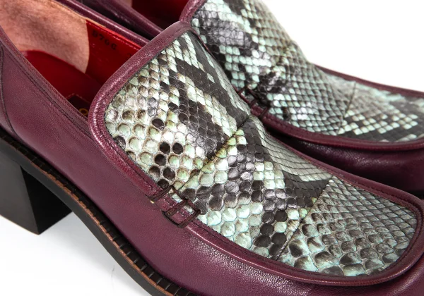 KENZO Python Leather Chunky Heel Shoes K-173278_006
