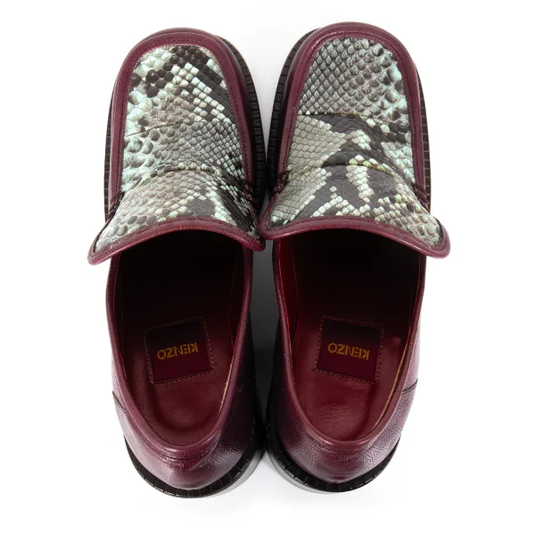 KENZO Python Leather Chunky Heel Shoes K-173278_007