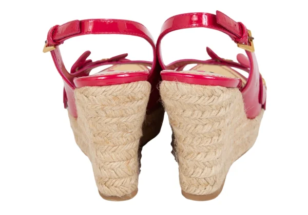 Louis Vuitton Floral Patent Leather Jute Wedge Sandal K-173281_006