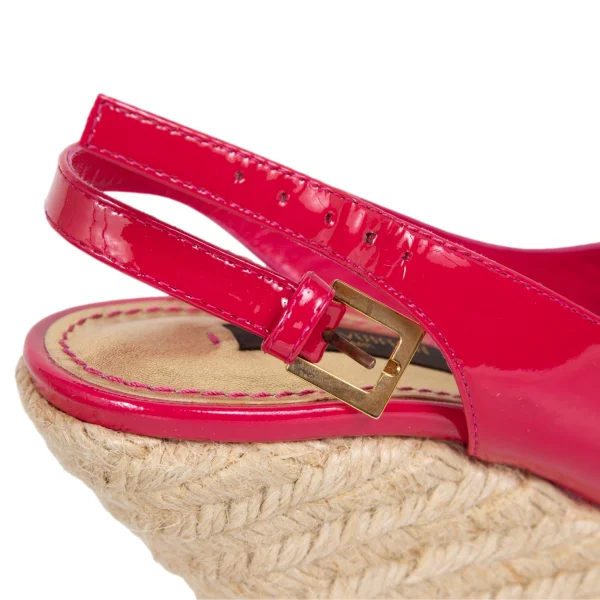 Louis Vuitton Floral Patent Leather Jute Wedge Sandal K-173281_013