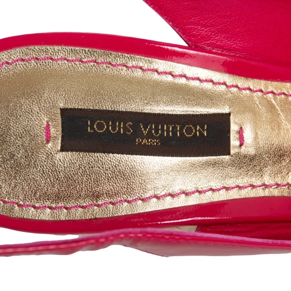 Louis Vuitton Floral Patent Leather Jute Wedge Sandal K-173281_017