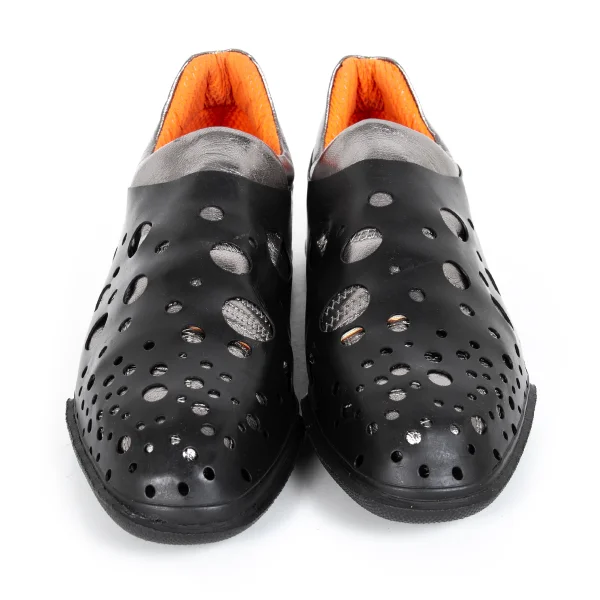 ISSEY MIYAKE Dot Punching Layered Metallic Leather Sneakers K-173282_002