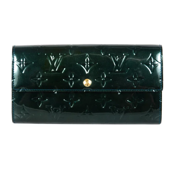 Louis Vuitton Monogram Vernis Pochette Porte Monnaie Credi Wallet Green  K-173283_001