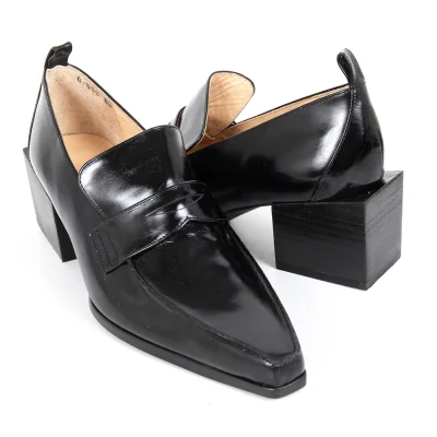 Jean Paul GAULTIER Square Heel Leather Penny Loafers