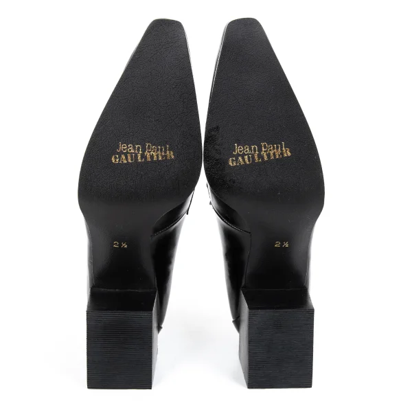 Jean Paul GAULTIER Square Heel Leather Penny Loafers K-173287_010