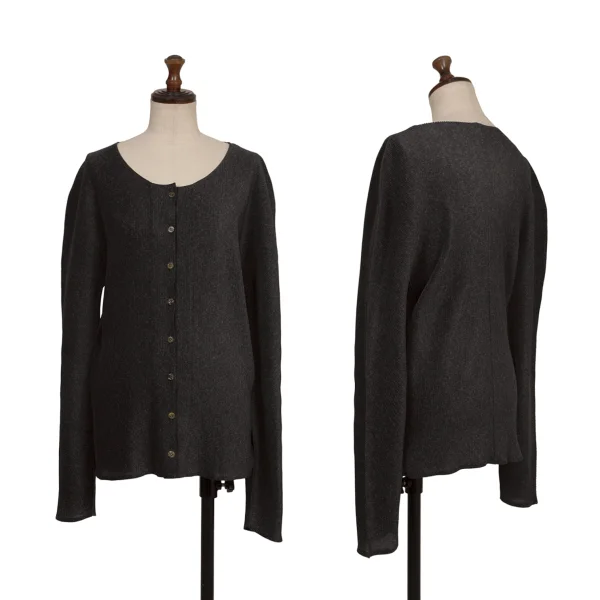 PLEATS PLEASE Mist Pleats Marble Cardigan Grey 3 K-173288_001
