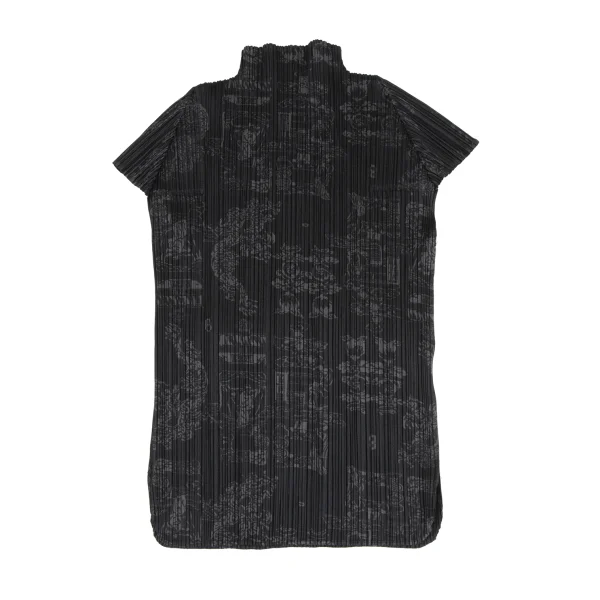 PLEATS PLEASE Dragon Printed Turtle Neck Blouse K-173289_002