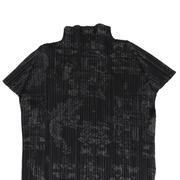 PLEATS PLEASE Dragon Printed Turtle Neck Blouse K-173289_003