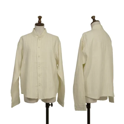 ASHA BY MDS Sheer Stripe Stand Collar Shirt Jacket