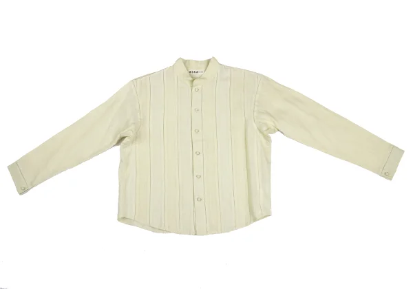 ASHA BY MDS Sheer Stripe Stand Collar Shirt Jacket K-173297_002