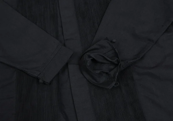 ASHA BY MDS Front Pintuck Detailing Band Collar Jacket  K-173301_009