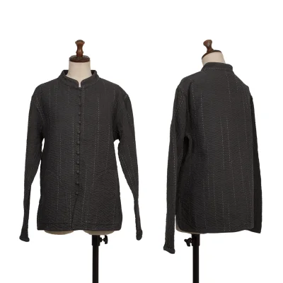 ASHA BY MDS Sashiko Multi Button Band Collar Jacket