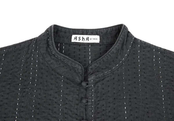 ASHA BY MDS Sashiko Multi Button Band Collar Jacket K-173303_005