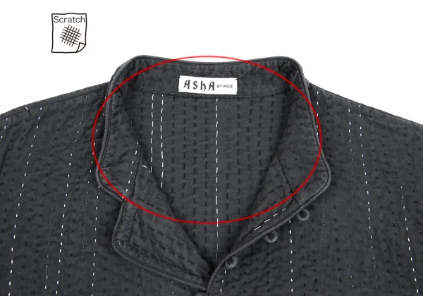 ASHA BY MDS Sashiko Multi Button Band Collar Jacket K-173303_006