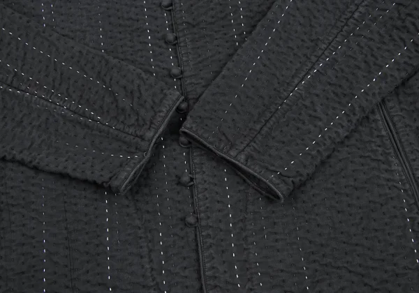ASHA BY MDS Sashiko Multi Button Band Collar Jacket K-173303_009