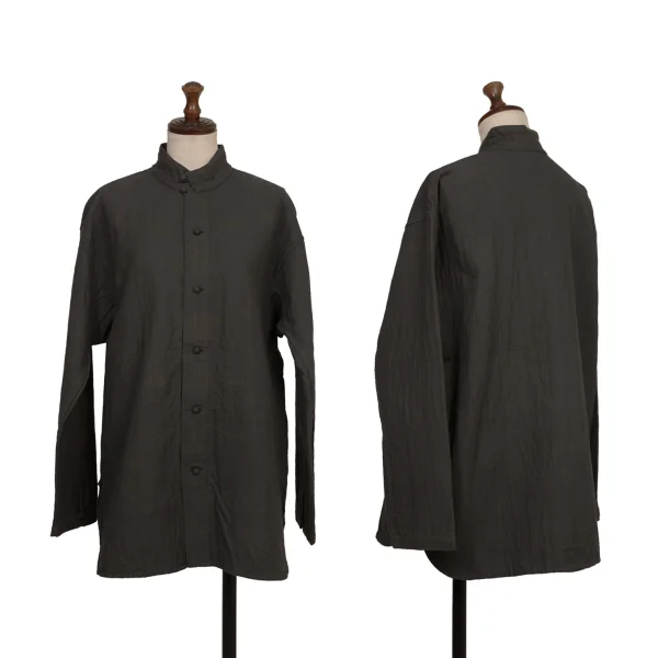 ASHA BY MDS Graphic Embroidered Stand Collar Jacket Charcoal M K-173304_001