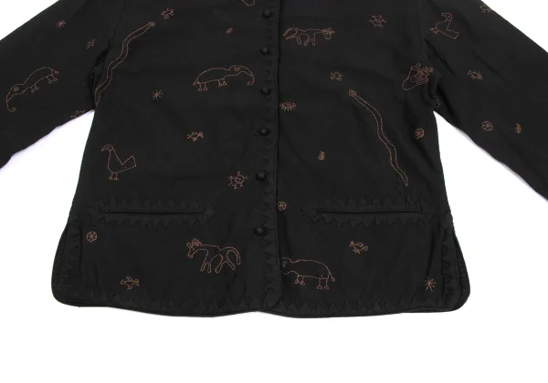 ASHA BY MDS Zigzag Animal Stitching  Collarless Jacket K-173306_010