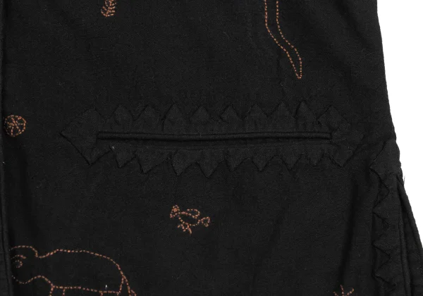 ASHA BY MDS Zigzag Animal Stitching  Collarless Jacket K-173306_011