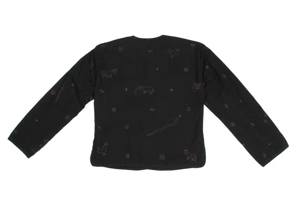 ASHA BY MDS Zigzag Animal Stitching  Collarless Jacket K-173306_013