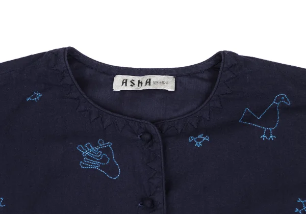 ASHA BY MDS Zigzag Animal Stitching Collarless Jacket K-173307_004