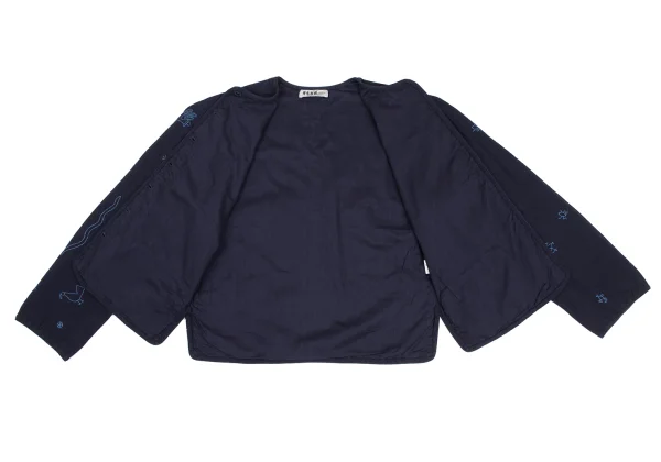 ASHA BY MDS Zigzag Animal Stitching Collarless Jacket K-173307_013