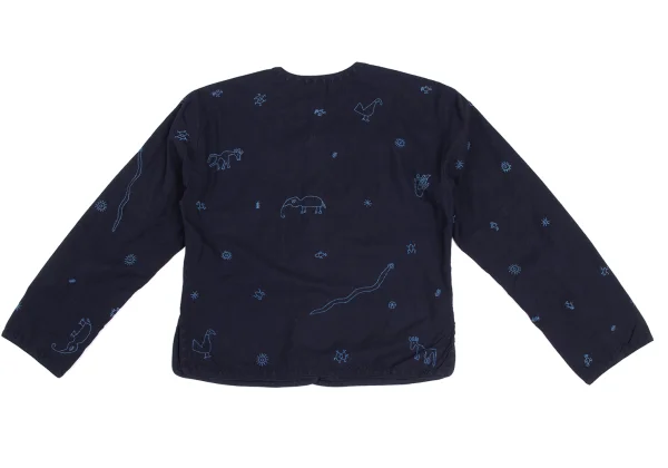 ASHA BY MDS Zigzag Animal Stitching Collarless Jacket K-173307_014