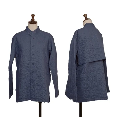 ASHA BY MDS Striped Sashiko Embroidered Stand Collar Jacket