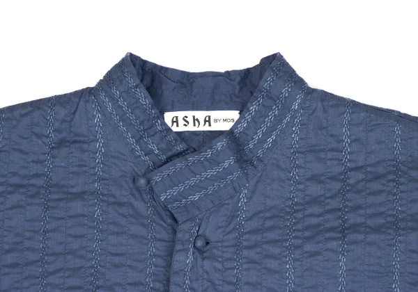 ASHA BY MDS Striped Sashiko Embroidered Stand Collar Jacket K-173308_003