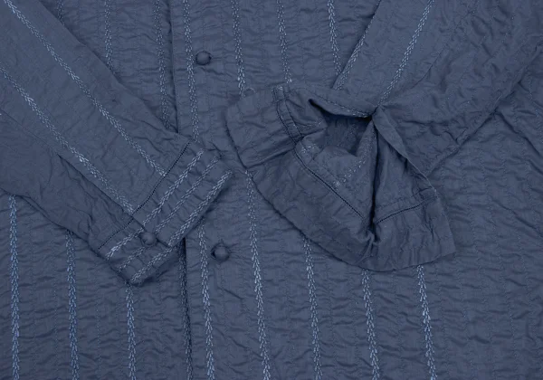 ASHA BY MDS Striped Sashiko Embroidered Stand Collar Jacket K-173308_007