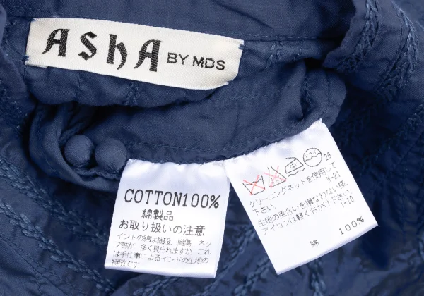 ASHA BY MDS Striped Sashiko Embroidered Stand Collar Jacket K-173308_014