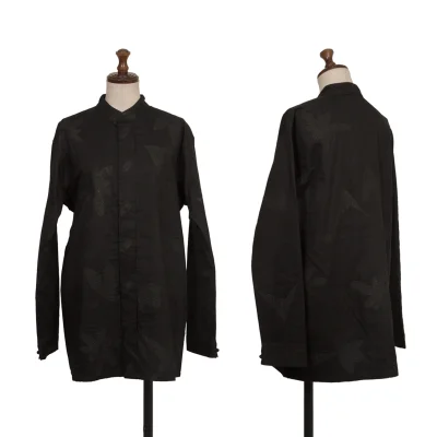 ASHA BY MDS Graphic Embroidery Foil Print Stand Collar Jacket